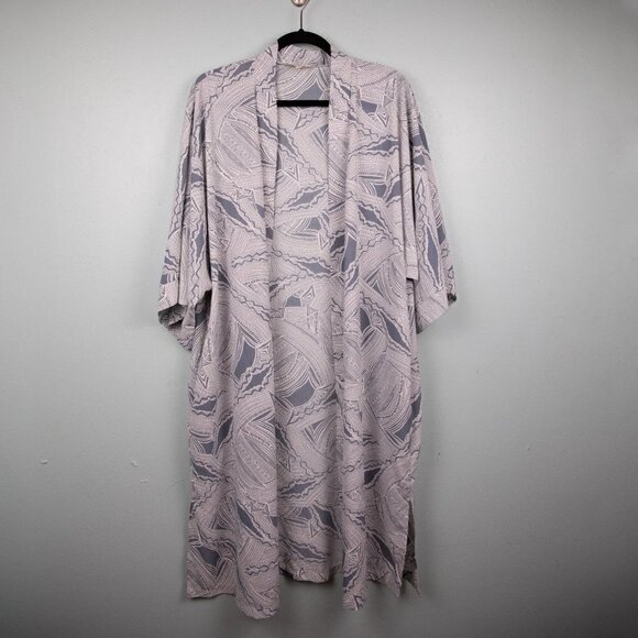 Entro abstract print open long duster-L - Picture 1 of 6